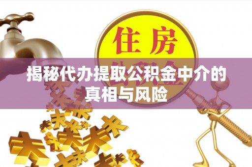 顺昌揭秘代办提取公积金中介的真相与风险