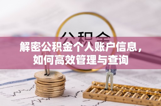顺昌解密公积金个人账户信息，如何高效管理与查询