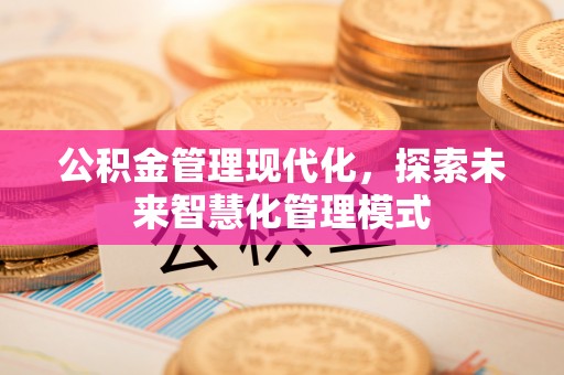 顺昌公积金管理现代化，探索未来智慧化管理模式
