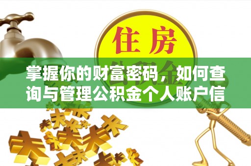顺昌掌握你的财富密码，如何查询与管理公积金个人账户信息