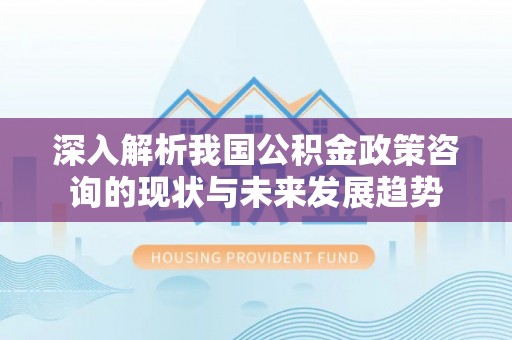 顺昌深入解析我国公积金政策咨询的现状与未来发展趋势